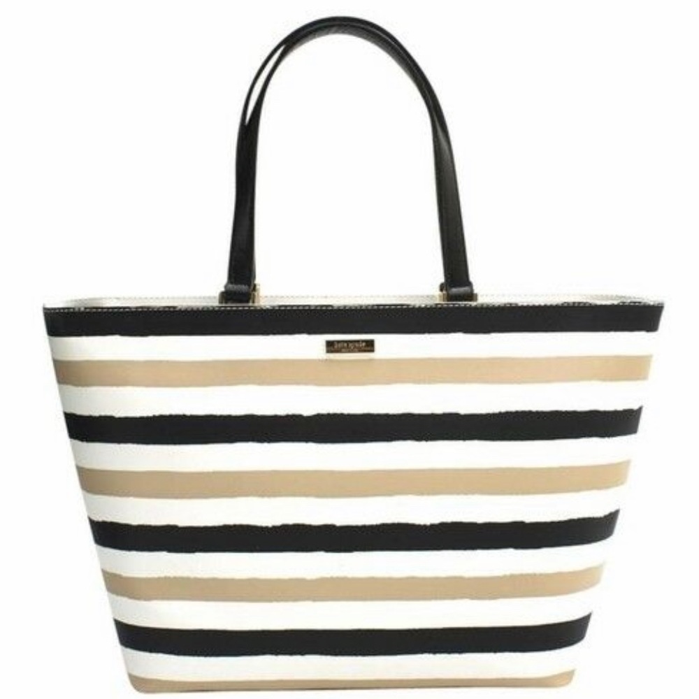 Kate Spade Grant Street Jules Grainy Vinyl Striped Tote, Wallet, and Wristlet